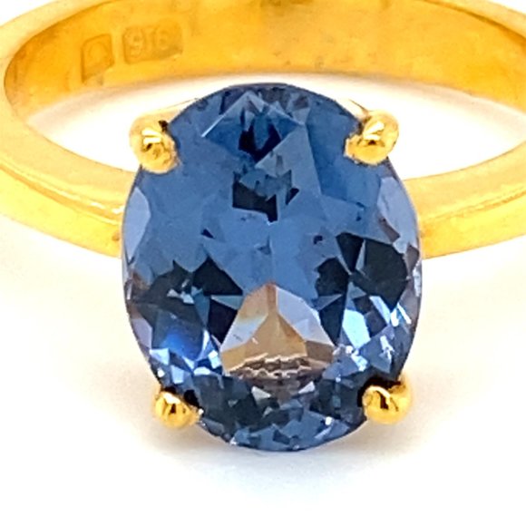 Certified Cobalt Blue Spinel 3.40ct Solid 22K Ring - Picture 7 of 7